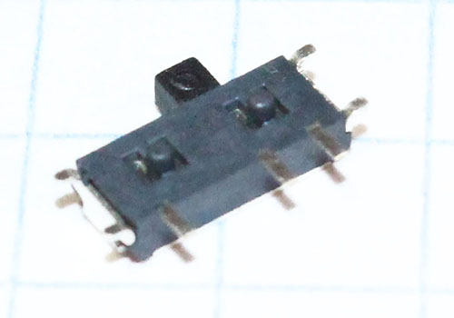 Переключатель движковый (ползунковый) 7pin SMD 7*2,4*1,5мм, Hручки = 1,5мм микро, гориз.